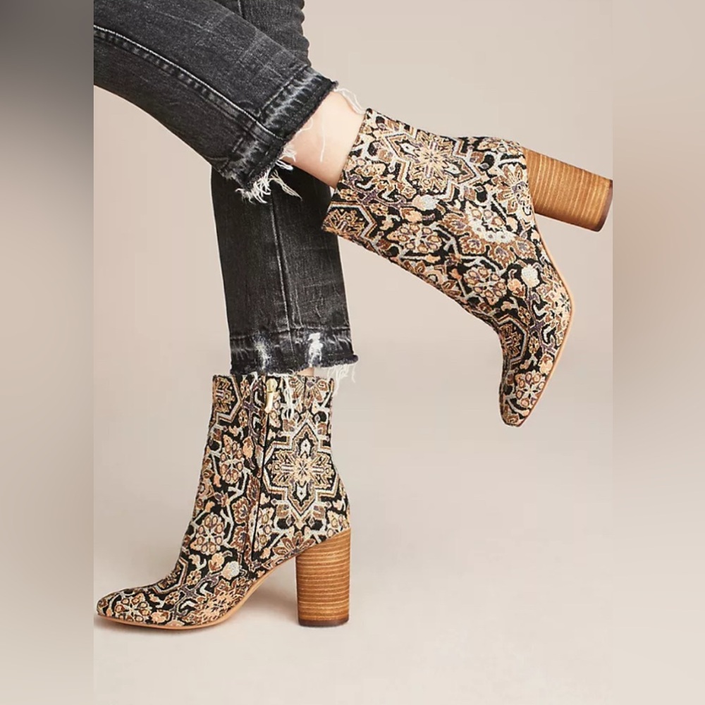 SAM EDELMAN CORRA TAPESTRY BOOTS SZ 10M ANTHROPOLOGIE